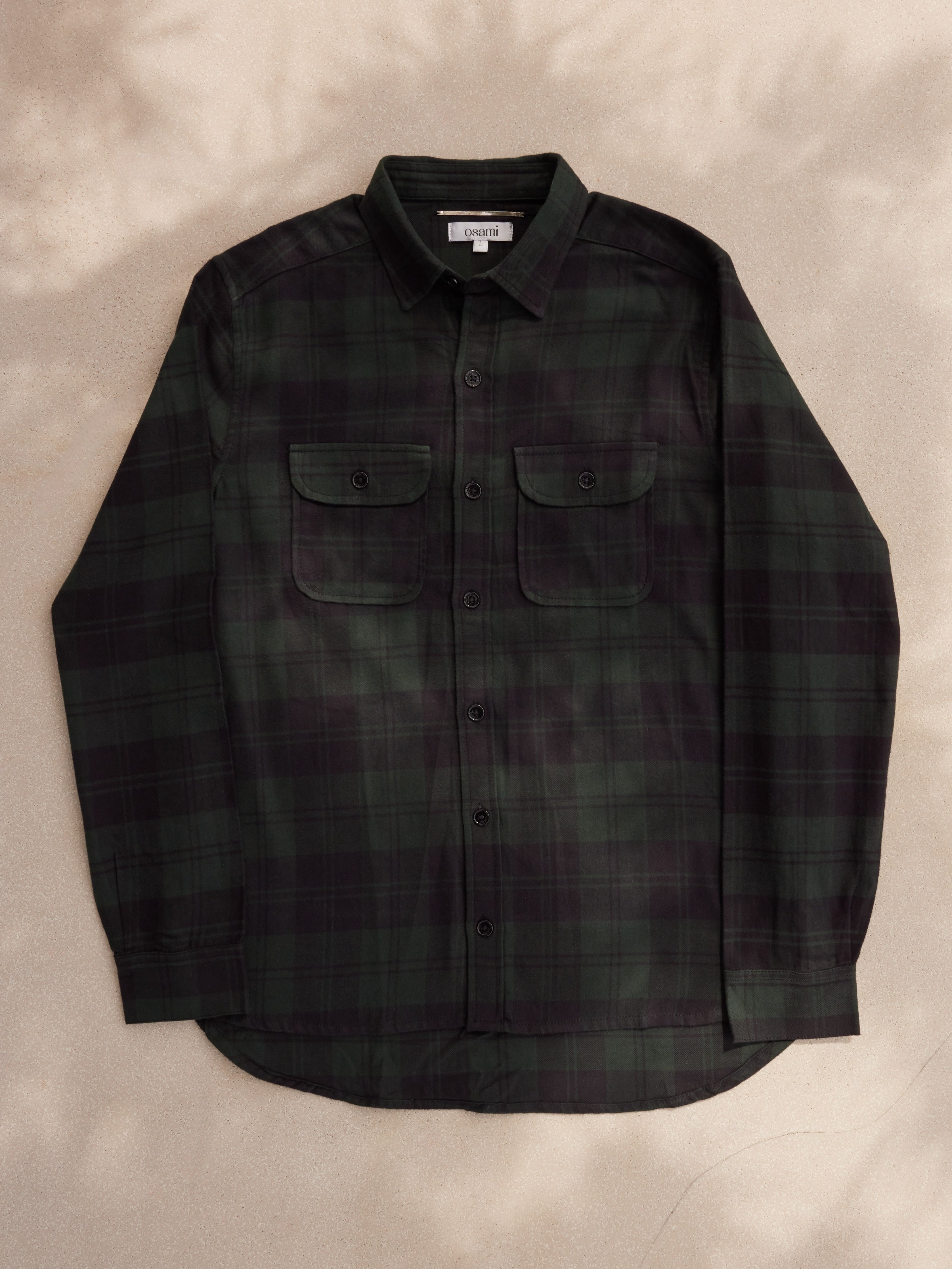 Brushed Cotton Flannel – Green/Black