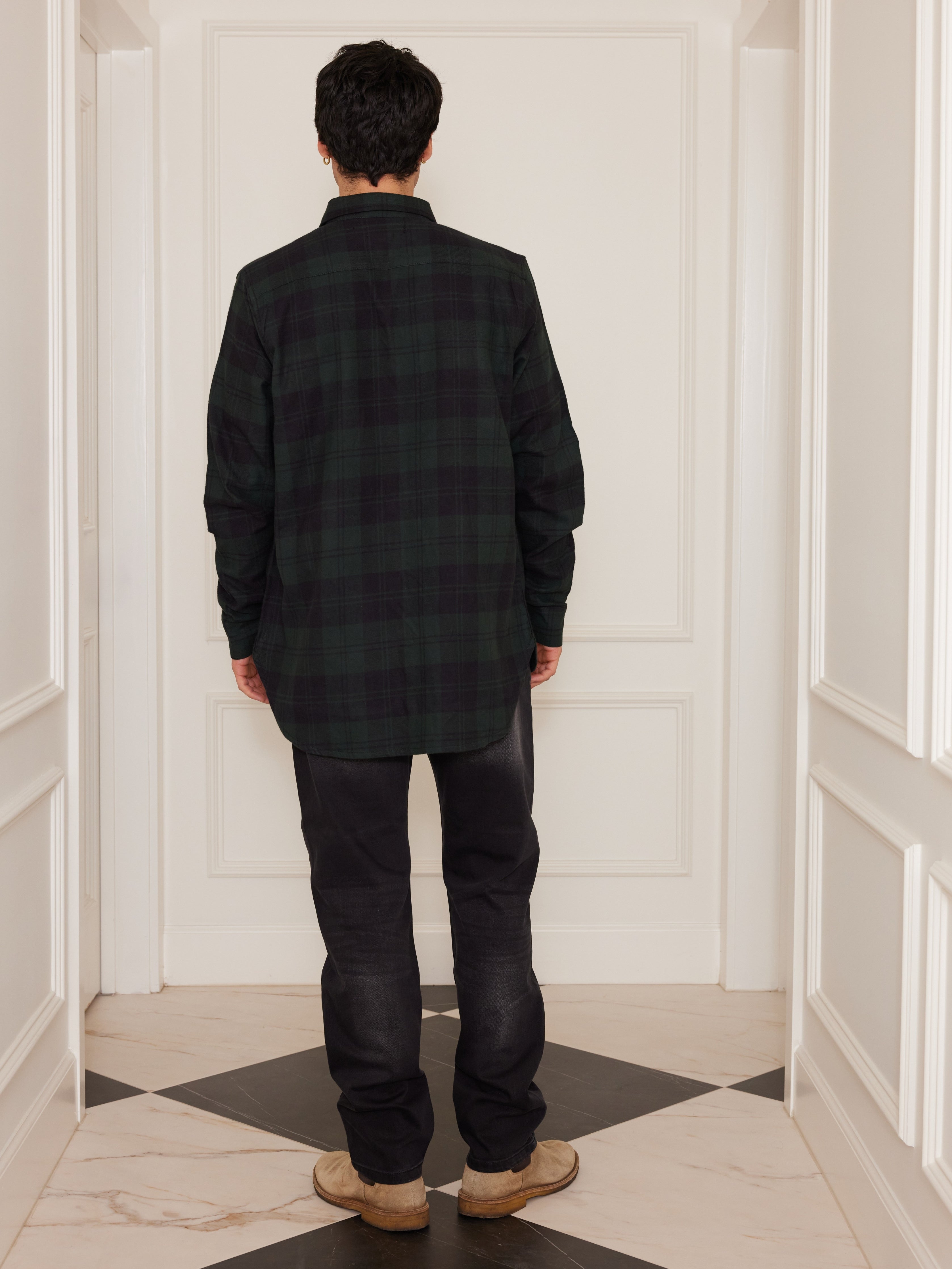 Brushed Cotton Flannel – Green/Black