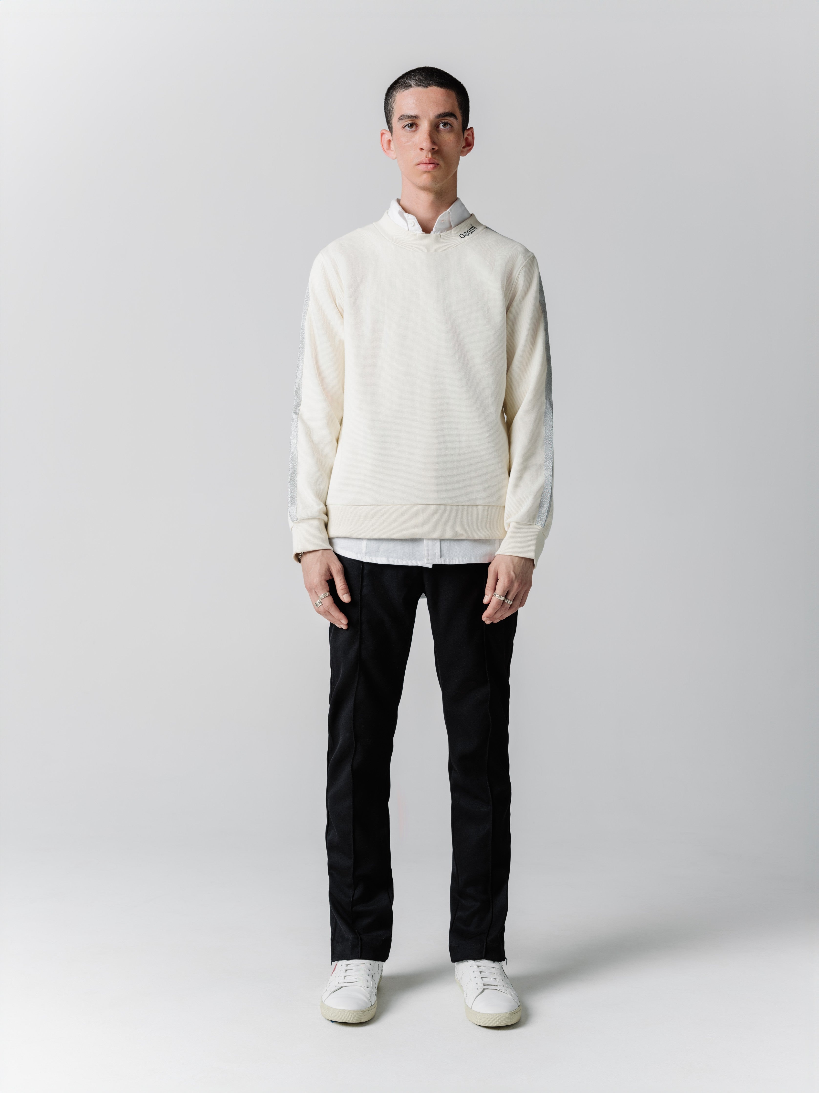 Metallic Accent Jumper - Cream