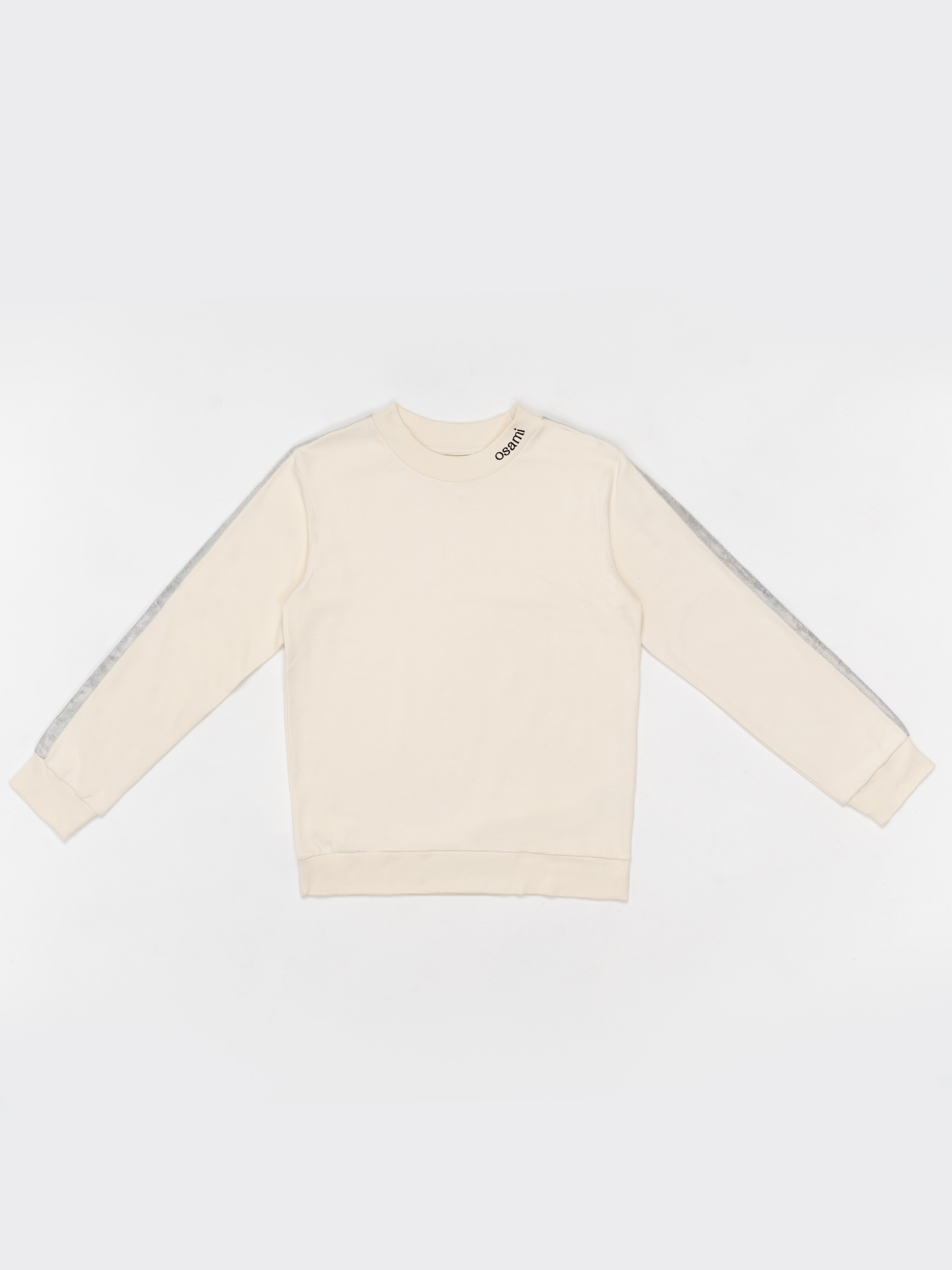 Metallic Accent Jumper - Cream